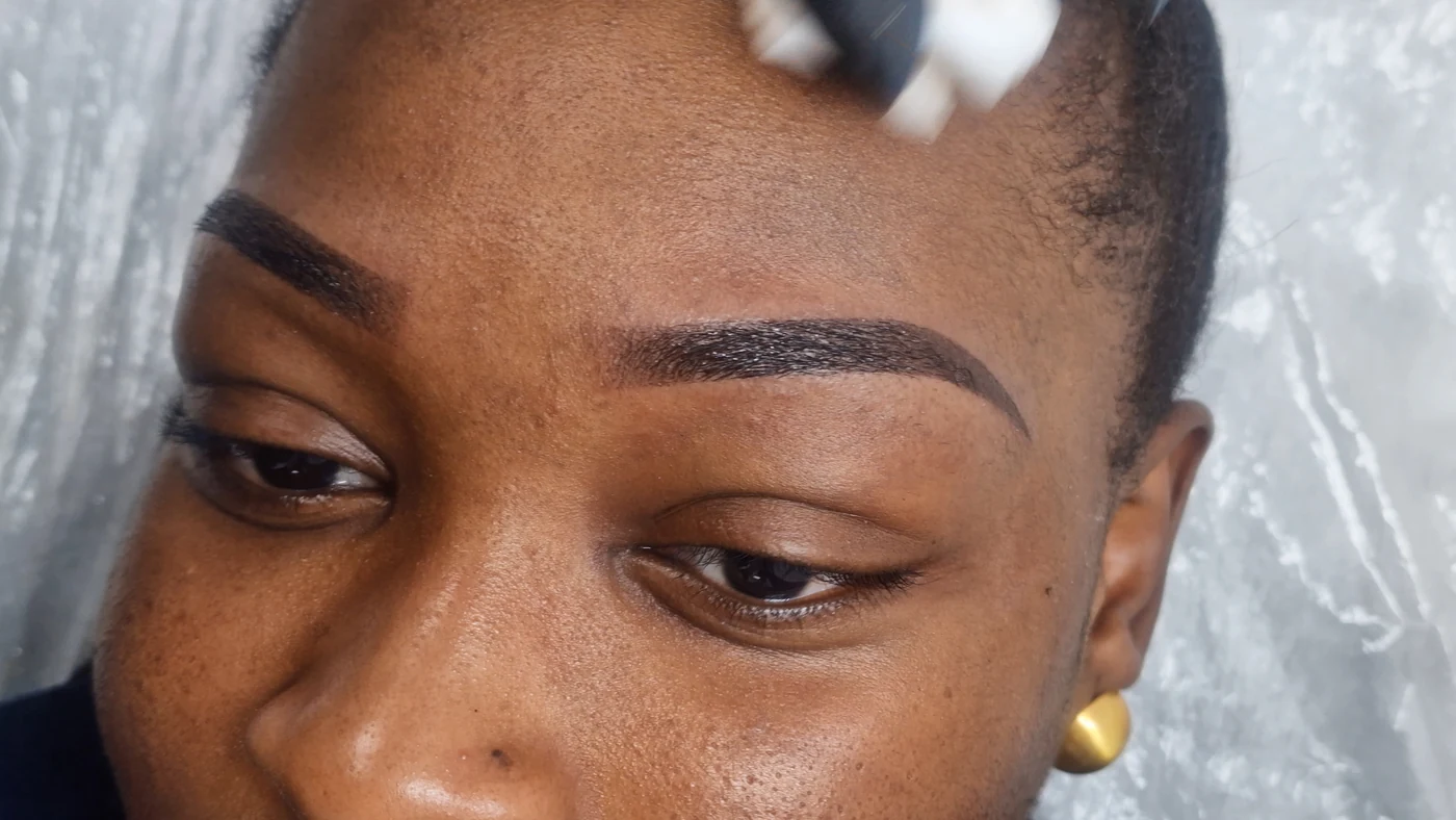 Freshly completed ombré powder brows from the September photograph set