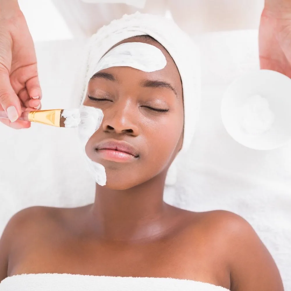 Illustrative photograph of a facial cleansing step